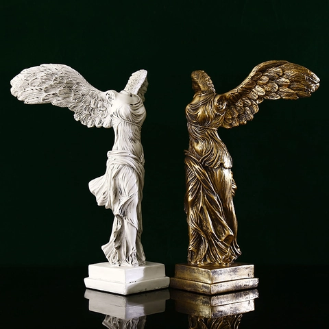 Winged Victory Of Samothrace Statue Resin Nike Goddess Sculpture Retro Artistic Home Decor Ornament For Study Office