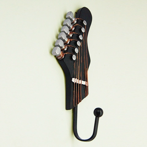 Gitarrenkopf Wandhaken Harz Vintage Dekorative Musik Thema Aufhänger Für Mantel Hut Schlüssel