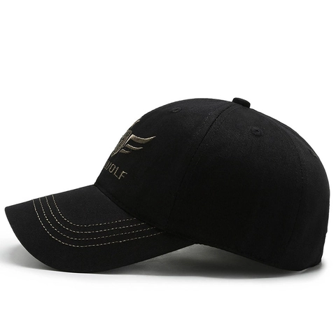 Cappellino Da Baseball Da Uomo In Cotone Twill Regolabile Cappello Ricamo Lupo Protezione Solare Esterna Stile Esercito