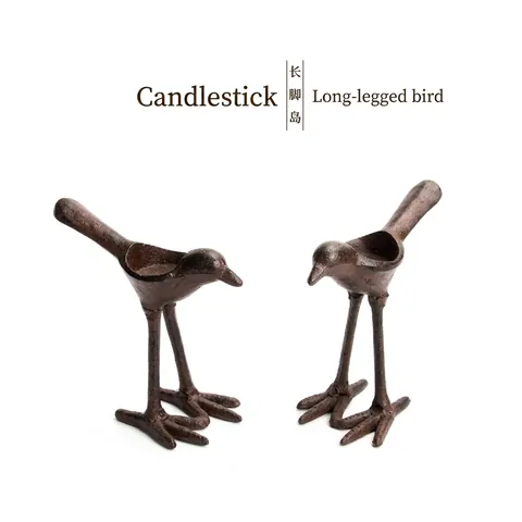 Retro Cast Iron Candle Holder Vintage Metal Bird Owl Shape Candlestick For Home Decor Wedding Party Table Decoration