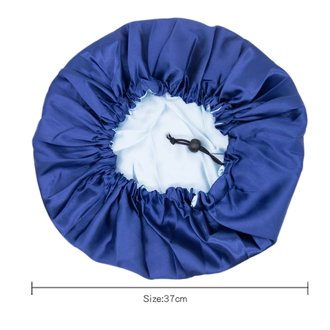 Bonnet De Nuit En Satin Double Couche Bande Élastique Réglable Protection Cheveux Femmes Sensation Satin Lisse