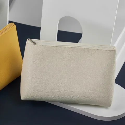 Bolsa De Maquillaje De Gran Capacidad Textura De Litchi PVC Impermeable Viaje Neceser Cosmético Portátil Organizador Simple