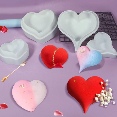 Hartvormige Siliconen Cakevormen 3D Diamant Geometrische Mousse Chocolade Bakgereedschap DIY Desserts Decoratie