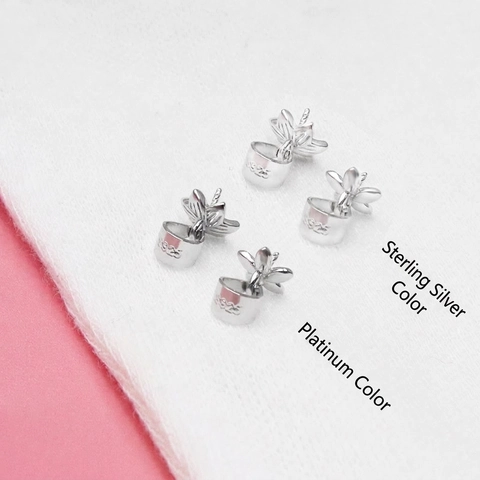 925 Sterling Silber Anhänger Schlaufe Petal Gewindestift Für Künstliche Perlen Schmuckherstellung DIY Zubehör