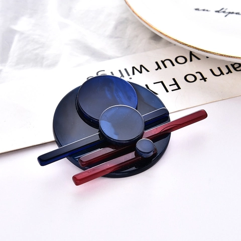 Geometric Layered Brooch Pin Acrylic Resin Modern Korean Style Jewelry Accessory For Suit Dress Coat Women Elegant