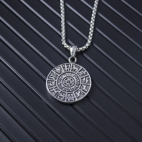 Vintage Wikinger Totem Anhänger Halskette Für Herren Nordische Rune Religiös Retro Edelstahl Legierung Box-Kette Schmuck