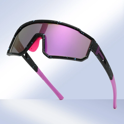 Polarized Sports Sunglasses UV400 Oversized Shield Cycling Glasses Windproof Outdoor PC Frame TAC Lens Trendy Unisex