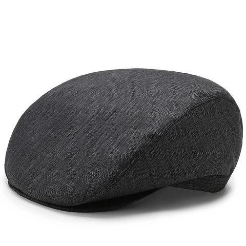 Herren Schiebermütze Texturiertes Gewebe Ivy Newsboy Mütze Vintage Atmungsaktiv Sonnenschutz Casual Outdoor Grau