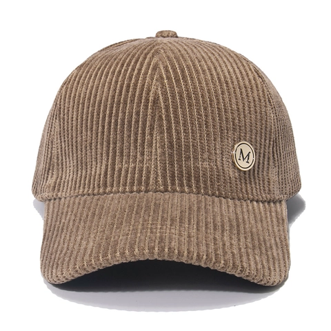 Baseball Cap Corduroy Vintage Metal Letter M Logo Adjustable Sunshade Warm Outdoor Casual Streetwear Men Women
