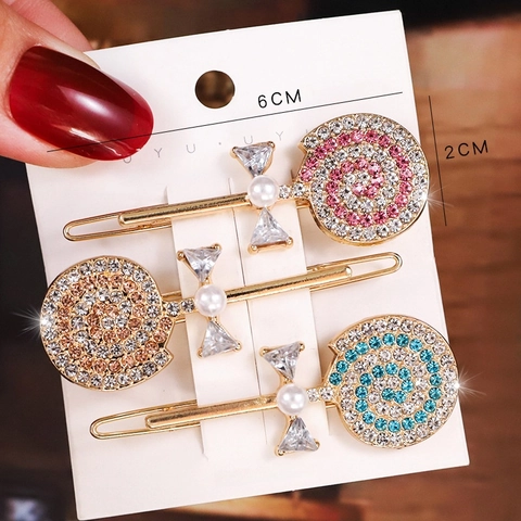 Style Coréen Alliage Perle Artificielle Strass Pince à Cheveux Mignon Nœud Floral Épingle à Cheveux Accessoires Cheveux Femmes