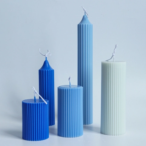 Candle Molds PC Plastic DIY Handmade Scented Ribbed Roman Column Cylindrical Square Shapes For Crafting