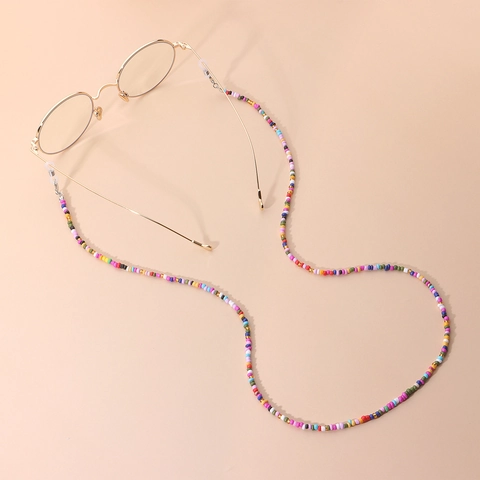 Catena Per Occhiali In Perline Colorate Cordino Per Occhiali Anti-Smarrimento Cinghia Maschera Boho Chiusura A Moschettone