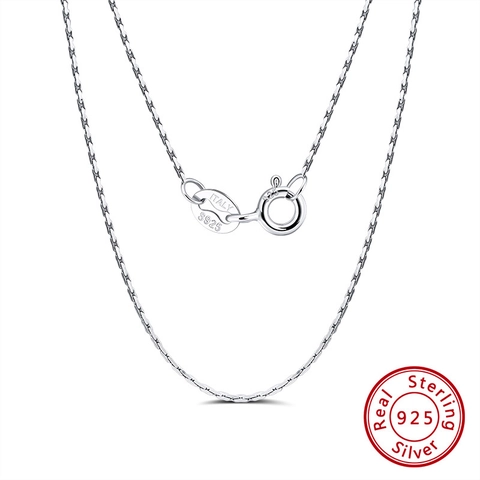 Collier Chaîne Bambou en Argent Sterling 925 Minimaliste pour Femme Bijoux Fins Géométriques Polis Miroir Cadeau Accessoire