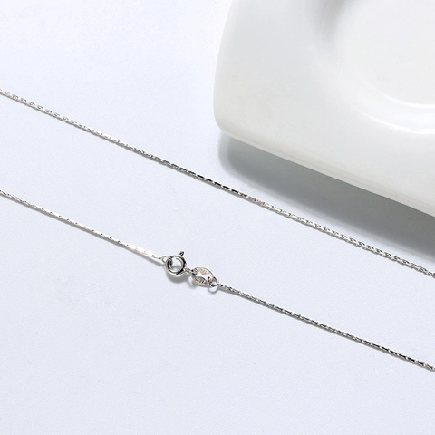 Collar de Cadena de Bambú de Plata de Ley 925 para Mujer Estilo Italiano Galvanizado Oro Plata Cadena Fina Joyería