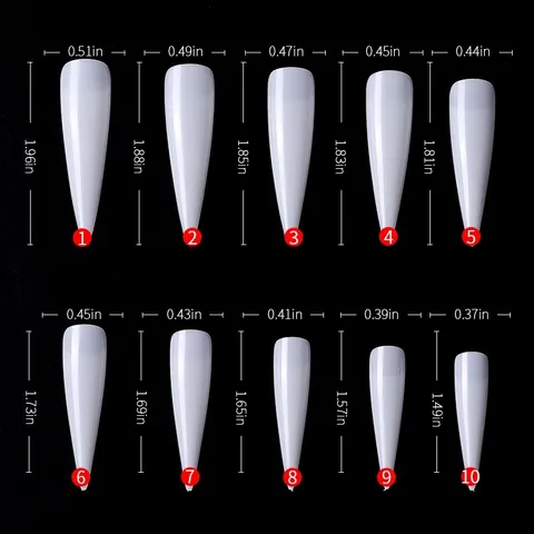 Stiletto False Nails Long Pointed Nail Tips Salon Professional Ultra Thin Manicure Women Transparent White ABS Plastic