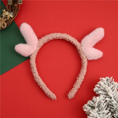 Weihnachten Rentier Geweih Stirnband Süßes Plüsch Lammwolle Textur Haarreif Feiertag Party Dekoration Für Frauen Mädchen