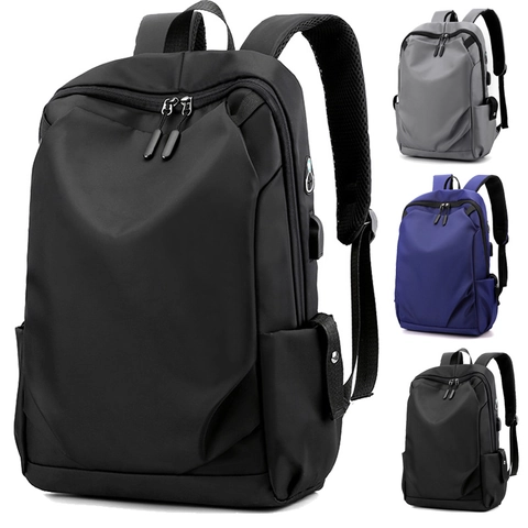 Laptop Backpack Business Travel Bag Waterproof Nylon Large Capacity With USB Charging Port Headphone Jack Men Women