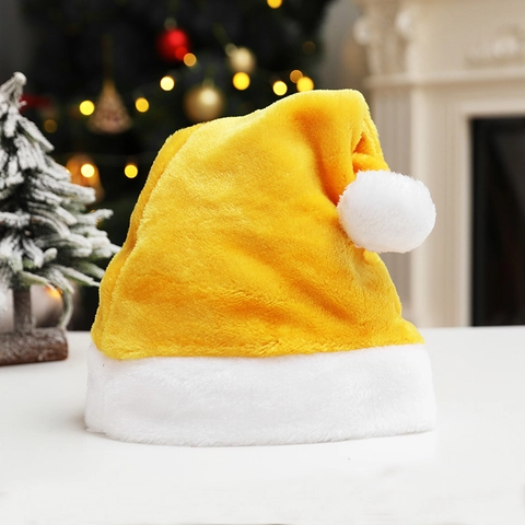 Cappello di Babbo Natale in Morbido Peluche Colorato per Adulti Decorazione per Feste Festive Ricamo in Peluche con Pom-Pom