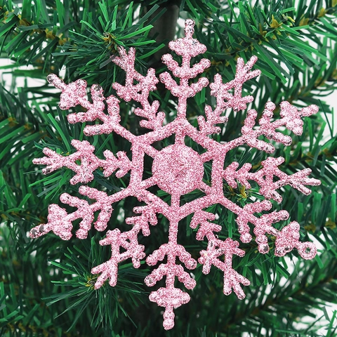 Ornamenti Appesi Fiocco Di Neve Luccicanti Per Albero Di Natale Plastica Decorazione Per Feste Scintillanti