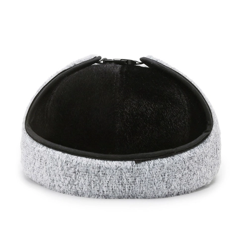 Men Flat Cap Winter Warm Thickened Woolen Forward Hat With Ear Flaps Faux Fur Lining Windproof Outdoor Duckbill Cap