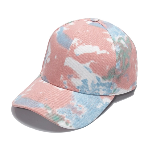 Tie Dye Ponytail Baseball Cap High Bun Hole Adjustable Outdoor Sport Sun Hat Fashion Cotton Polyester