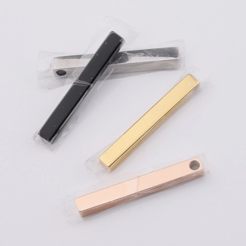Colgante De Barra Rectangular Acero Inoxidable 304 Pulido Espejo Geométrico Minimalista Para Creación De Joyas DIY