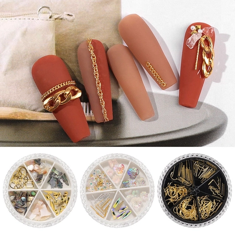 Nail Art Decoration Mixed Rhinestone Metal Butterfly Flower Shell Fimo Wheels For DIY Professional Manicure Designs