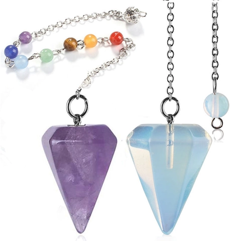 Collana Pendolo In Cristallo Di Pietra Naturale Con Perline Per Yoga Guarigione Chakra Ametista Quarzo