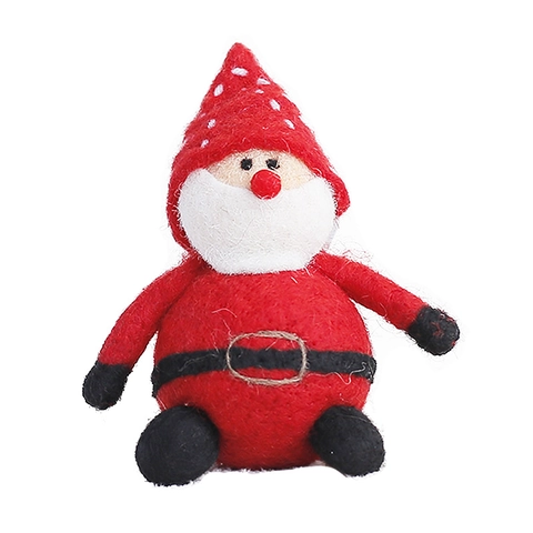 Handgefertigte Weihnachtsfiguren Aus Wollfilz Weihnachtsmann Schneemann Gnome Tischdeko Nordischer Stil Festliche Feiertagsdeko