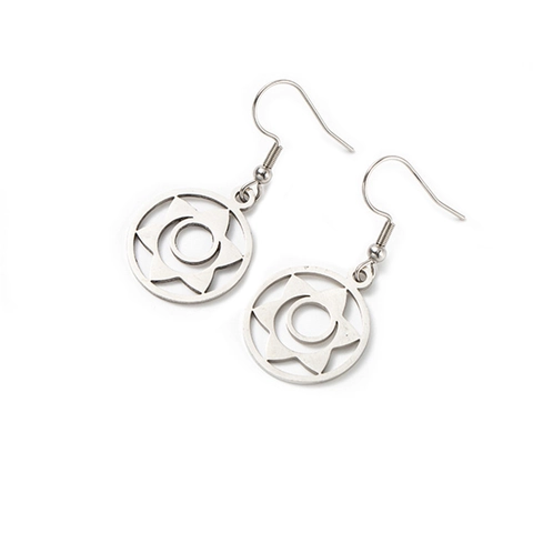 Holle Ronde Ster Maan Drop Oorbellen Titanium Staal Westerse Stijl Minimalistische Sieraden Voor Vrouwen
