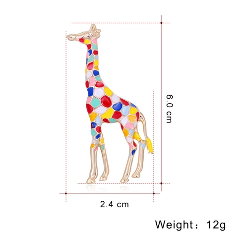 Geometrische Giraffe Brosche Legierung Bunte Emaille Tier Pin Künstlerische Neuheit Kleidung Accessoire