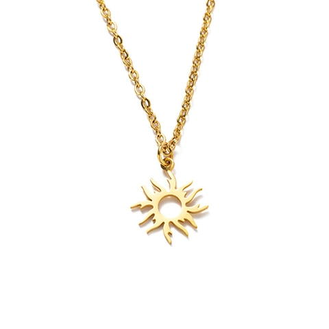 Roestvrijstalen Zonnebloem Kroon Hanger Ketting Holle Zonnebloem Medaillon O-Ketting Sieraden Voor Dames