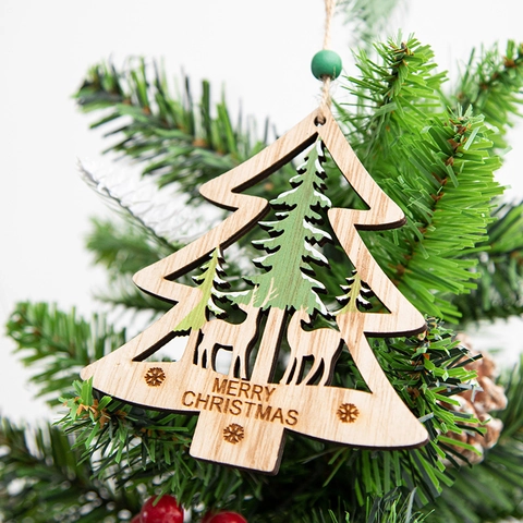 Ornamenti Appesi In Legno Di Natale Renna Incisa Pendenti Decorativi Decorazione Per Festa Casa