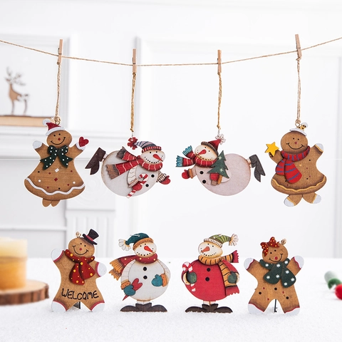 Ornamento Natalizio Da Appendere In Legno Pupazzo Di Neve Dipinto Vintage Decorazione Per Albero Di Festa Per La Casa