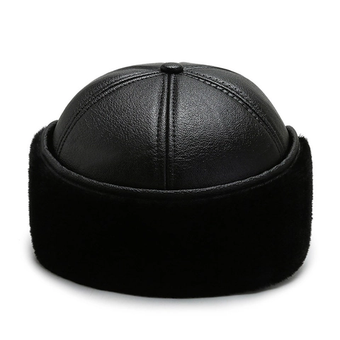 Cappello Da Baseball Invernale Caldo Da Uomo Pelle PU Foderato In Pelliccia Sintetica Protezione Orecchie Sport