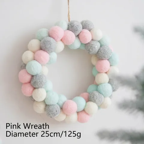 Kerst Wolvilt Versieringen Noords Handgemaakt Boom Krans Bal String Voor Vakantie Feest Huis Decoratie