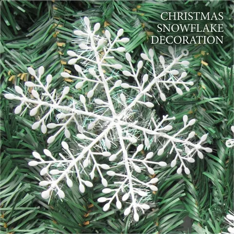 Ornamenti Fiocchi Di Neve Bianco PVC Plastica Con Glitter Decorazioni Appese Per Albero Di Natale Festa Inverno Casa