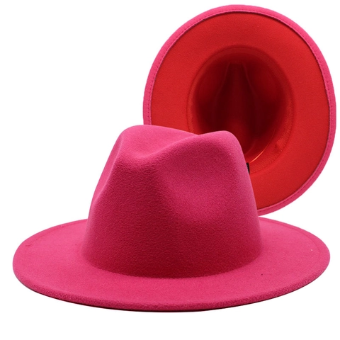Vintage Fedora Hut Breite Krempe Baumwolle Polyester Zweifarbig Jazz Stil Für Herren Damen