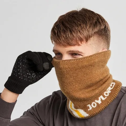 Scaldacollo In Maglia Invernale E Guanti Touchscreen Foderati In Pile Caldo All'Aperto Ciclismo Sci Antivento Accessori