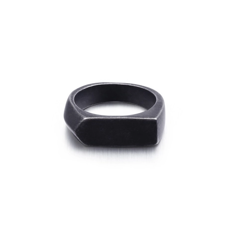 Anillo De Sello Para Hombre Acero Inoxidable Geométrico Cuadrado Minimalista Hip Hop Streetwear Joyería