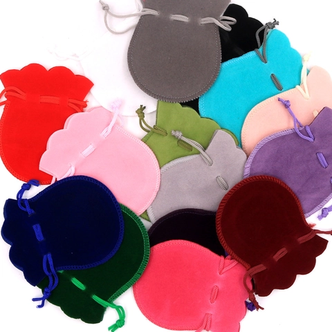 Velvet Jewelry Drawstring Bags Gourd Shaped Small Gift Pouches For Necklaces Earrings Rings Soft Travel Storage Multi Color