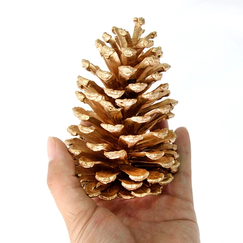 Adornos De Navidad Colgantes Piñas De Pino Madera Natural Efecto Nieve Dorado Decoración De Techo Para Hogar Y Tienda