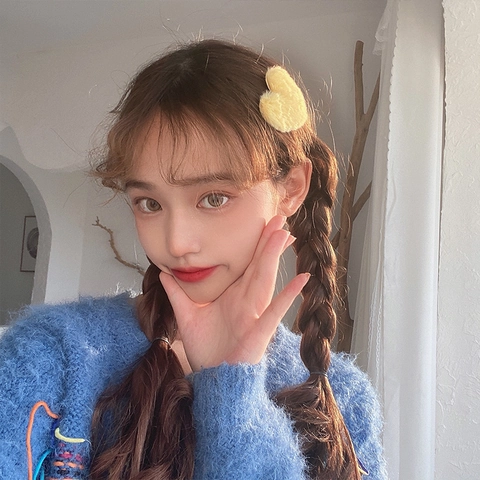 Molletta Per Capelli A Cuore In Peluche Pelliccia Sintetica Clip BB Stile Coreano Dolce Per Donne Ragazze Accessori Per Capelli