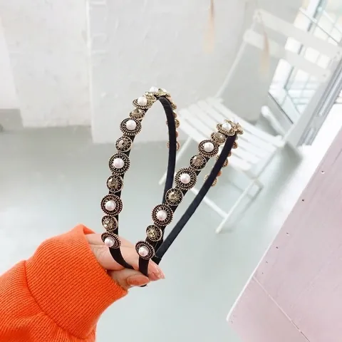 Cerchietto Barocco Vintage Con Künstliche Perle Sintetiche In Lega E Strass Stile Francese Retrò Per Donne Ragazze Elegante
