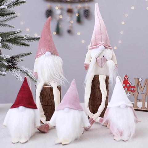 Gnomi Di Natale Luminosi A LED Ornamenti Di Peluche Scandinavo Tomte Babbo Natale Pupazzo Di Neve Figure Decorazione Festiva