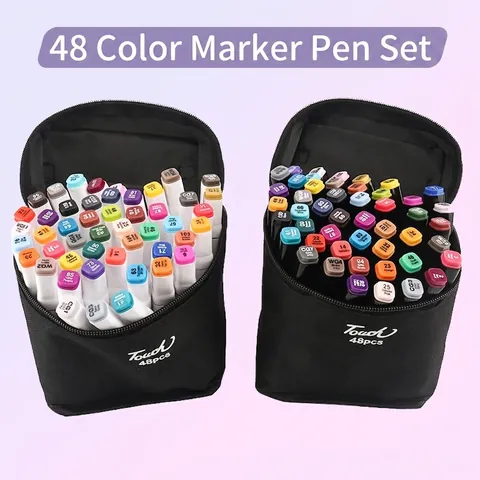 Dual Tip Art Markers Plastic Alcohol Based Permanent Ink Sketching Pens Drawing Coloring Manga Illustration Students