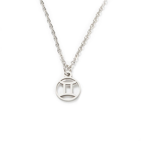 Collier Pendentif Signe Du Zodiaque Acier Inoxydable Cercle Creux Constellation Bijoux Femme Cadeau