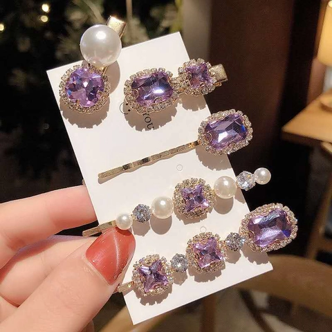 Eleganti Fermagli Per Capelli Con Strass E Forcine Con Künstliche Perle Lega Placcato Oro Stile Retro Coreano Donna
