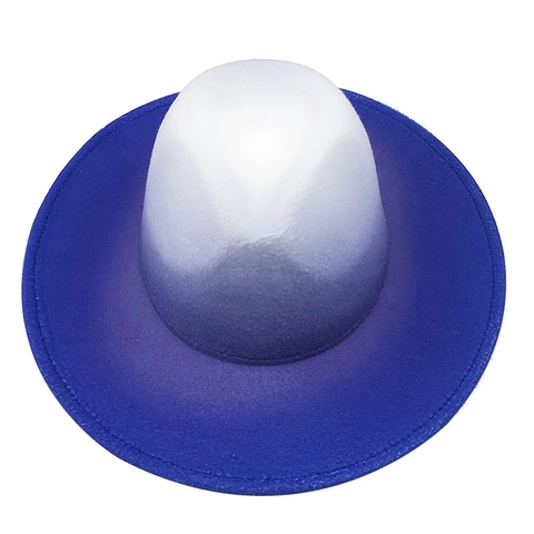 Brede Rand Fedora Hoed Kleurverloop Tweekleurig Polyester Vilt Brits Vintage Jazz Modeaccessoire Voor Heren En Dames Herfst Winter