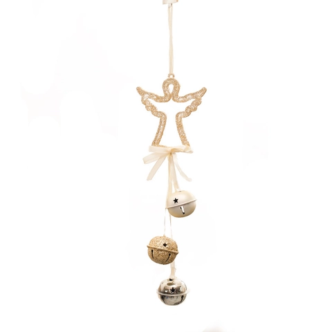 Christmas Hanging Ornaments Snowflake Star Tree Angel Bell Pendants Acrylic Wood Glitter Holiday Home Decor
